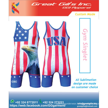 Напечатанный логотип Различные цвета и синглет для сублимационного синглета флага США / США